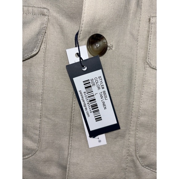 Paisley and gray men's Safari button up zip up jacket size large / L Tan - Picture 7 of 11